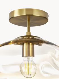 Deckenleuchte Amora aus Glas, Lampenschirm: Glas, Baldachin: Metall, gebürstet, Beige, Goldfarben, Ø 35 x H 28 cm