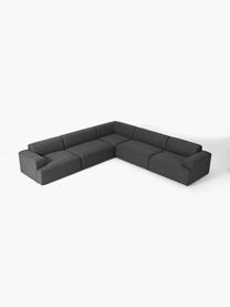 XL-Ecksofa Melva, Bezug: 100 % Polyester Der strap, Gestell: Massives Kiefern- und Fic, Füße: Kunststoff Dieses Produkt, Webstoff Anthrazit, B 339 x T 339 cm