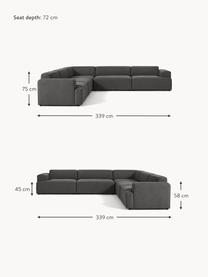 XL-Ecksofa Melva, Bezug: 100 % Polyester Der strap, Gestell: Massives Kiefern- und Fic, Füße: Kunststoff Dieses Produkt, Webstoff Anthrazit, B 339 x T 339 cm