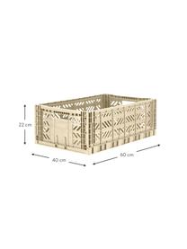 Caja plegable apilable Boulder, grande, Plástico reciclado, Beige, An 60 x Al 22 cm