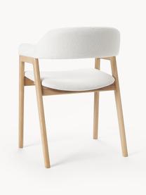 Dřevěná židle s područkami a polstrováním Santiano, Tlumeně bílá, Š 58 cm, H 58 cm