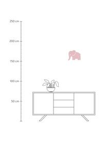 Wandlamp Elephant met stekker, Gepoedercoat metaal, Lichtroze, B 33 x H 29 cm