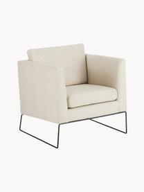 Sillón clásico Milo, Tapizado: 100% polipropileno Alta r, Tapizado: relleno de espuma, Estructura: madera de pino, de abeto,, Patas: metal mate El material ut, Tejido beige, An 77 x F 75 cm
