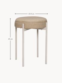 Tabouret rembourré Silo, Tissu beige, beige clair, Ø 41 x haut. 45 cm