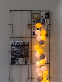 LED-Lichterkette Colorain, Lampions: Polyester, Gelb, Weiß, Grautöne, L 264 cm
