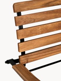 Klappbares Balkon-Set Parklife, 3-tlg., Gestell: Metall, verzinkt und pulv, Schwarz, Akazienholz, Set mit verschiedenen Größen