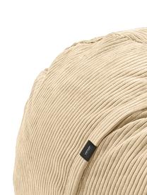 Pouf sacco in velluto a coste Velours, Rivestimento: 88% nylon, 12% poliestere, Beige, Ø 110 x Alt. 70 cm