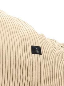 Cord-Sitzsack Velours, Bezug: 88% Nylon, 12% Polyester , Beige, Ø 110 x H 70 cm