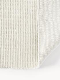 Handgewebter Kurzflor-Läufer Willow, 100% Polyester, GRS-zertifiziert, Cremeweiß, B 80 x L 250 cm