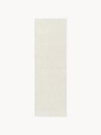Ručně tkaný běhoun s nízkým vlasem Willow, 100 % polyester, certifikace GRS, Krémově bílá, Š 80 cm, D 250 cm