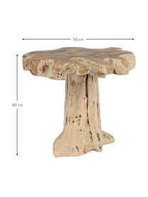 Pomocný stolík z tíkového koreňa Kavir, Tíkový koreň, prírodný, Svetlohnedá, Ø 50 x V 40 cm
