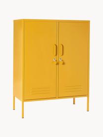 Credenza alta in metallo The Midi, Acciaio verniciato a polvere, Giallo senape, Larg. 85 x Alt. 111 cm