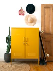 Credenza alta in metallo The Midi, Acciaio verniciato a polvere, Giallo senape, Larg. 85 x Alt. 111 cm