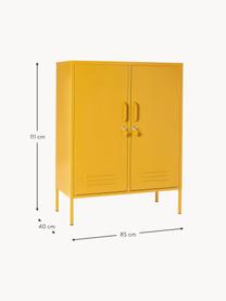 Credenza alta in metallo The Midi, Acciaio verniciato a polvere, Giallo senape, Larg. 85 x Alt. 111 cm