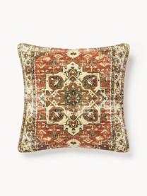 Housse de coussin 50x50 orientale en jute Nario, Rouge rouille, multicolore, larg. 50 x long. 50 cm