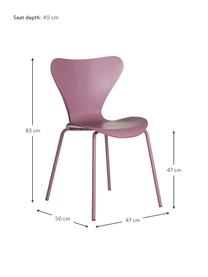 Krzesło z tworzywa sztucznego Pippi, 2 szt., Polipropylen, metal, Fioletowy, S 50 x G 47 cm