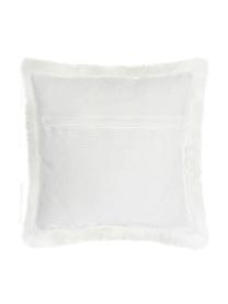 Housse de coussin en peau de mouton Oslo, lisse, Blanc crème, larg. 40 x long. 40 cm