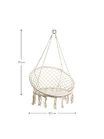 Silla colgante Nalita, Asiento: algodón, Estructura: metal, Beige, Ø 82 x Al 111 cm