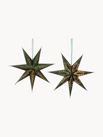 Stelle luminose grandi Amelia 2 pz, Carta, Verde scuro, Larg. 60 x Alt. 60 cm