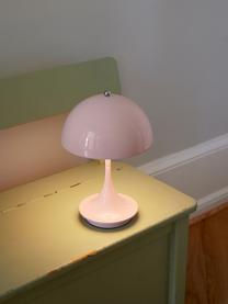 Mobilna lampa stołowa LED z funkcją przyciemniania Panthella, W 24 cm, Stelaż: aluminium powlekane, Jasnoróżowa stal, Ø 16 x 24 cm