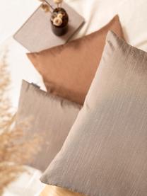 Kussenhoes Malu in zijdelook, 100% polyester, Beige, 40 x 40 cm