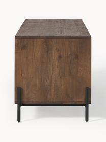 Tv-meubel Vienna met Weens vlechtwerk, Frame: massief mangohout, Poten: gepoedercoat metaal, Mangohout, B 160 x H 50 cm