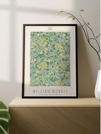 Impression numérique encadrée Jasmine - William Morris, Vert, jaune, noir, larg. 52 x long. 72 cm