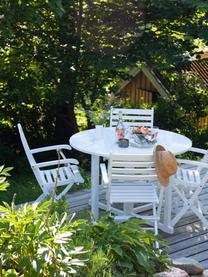 Klappbarer Garten-Armlehnstuhl York aus Mahagoniholz, Mahagoniholz, lackiert, Mahagoniholz, weiß lackiert, B 52 x T 53 cm