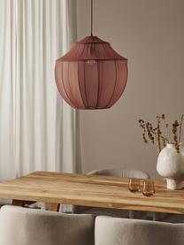 Hanglamp Beau van netstof, Lampenkap: textiel, Baldakijn: gepoedercoat metaal, Nougat, Ø 52 x H 52 cm