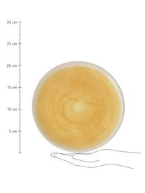 Handgemachte Frühstücksteller Pure matt/glänzend mit Farbverlauf, 6 Stück, Keramik, Gelb, Weiss, Ø 21 cm