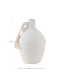 Designová váza Dollo, Kamenina, Bílá, Ø 14 cm, V 21 cm