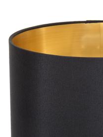 Ethno tafellamp Manalba, Lampenkap: polyester, kunststof, Lampvoet: gelakt staal, Zwart, goudkleurig, Ø 25 x H 38 cm