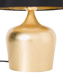 Lámpara de mesa Manalba, estilo étnico, Pantalla: poliéster, plástico, Negro, dorado, Ø 25 x Al 38 cm