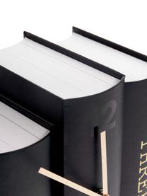 Zegar stołowy Book, Papier, Czarny, odcienie złotego, S 20 x W 20 cm