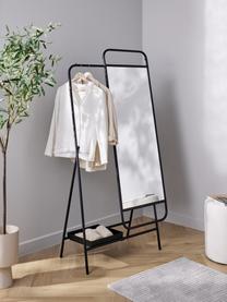 Standspiegel Theo mit Garderobe, Metall, Schwarz, B 93 x H 175 cm