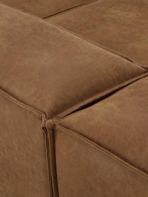 Chaise longue XL componibile in pelle riciclata Lennon, Rivestimento: pelle riciclata (70 % pel, Rivestimento: imbottitura in schiuma co, Pelle marrone, Larg. 357 x Prof. 119 cm, schienale a sinistra