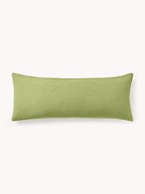 Funda de almohada de muselina Odile, Verde oliva, An 45 x L 110 cm