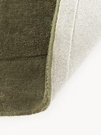 Handgetufteter Wollteppich Kadey in organischer Form, Flor: 100 % Wolle, RWS-zertifiz, Dunkelgrün, B 120 x L 180 cm (Grösse S)