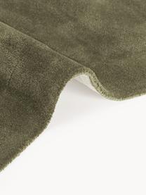 Handgetufteter Wollteppich Kadey in organischer Form, Flor: 100 % Wolle, RWS-zertifiz, Dunkelgrün, B 120 x L 180 cm (Grösse S)