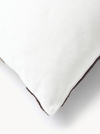 Funda de cojín de algodón estampado abstracto Nomi, Parte delantera: borreguillo (100% algodón, Parte trasera: 100% algodón El material , Marrón oscuro, gris pardo, blanco Off White, An 45 x L 45 cm