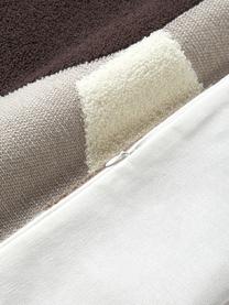 Poszewka na poduszkę z bawełny Nomi, Ciemny brązowy, taupe, złamana biel, S 45 x D 45 cm