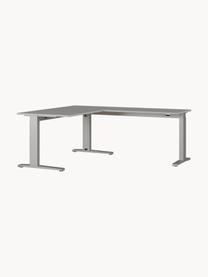 Bureau d'angle à hauteur réglable Easy, Blanc cassé, gris clair, larg. 160 x prof. 193 cm