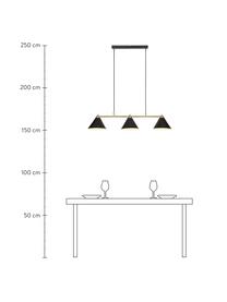 Grote hanglamp Klint, Baldakijn: gecoat metaal, Zwart, goudkleurig, 99 x 21 cm
