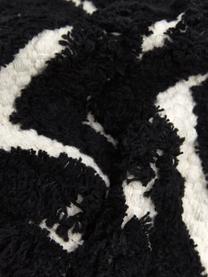 Boho kussenhoes Akesha met getuft zigzagpatroon, 100% katoen, Ecru, zwart, 30 x 50 cm