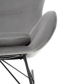 Mecedora de terciopelo Wing, Tapizado: terciopelo (poliéster) Al, Estructura: metal galvanizado, Terciopelo gris, negro, An 66 x F 102 cm