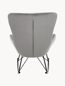 Zamatová hojdacia stolička s kovovými nohami Wing, Zamatová sivá, čierna, Š 76 x H 77 cm