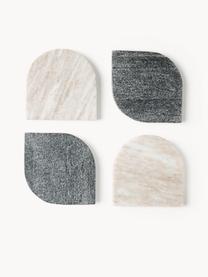 Dessous de verre en marbre Jessi, 4 élém., Marbre, Gris, beige clair, marbré, larg. 10 x prof. 10 cm