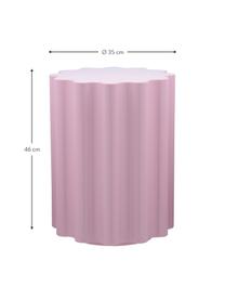 Runder Beistelltisch Colonna in Rosa, Thermoplastisches Technopolymer aus recyceltem Industrieausschuss, Greenguard-zertifiziert, Rosa, Ø 35 x H 46 cm