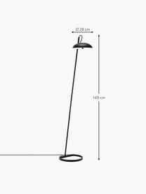 Lampada da terra Versale, Disco diffusore: plastica, Nero, Alt. 140 cm