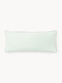 Funda de almohada de percal con ribete Daria, Verde salvia, verde, An 45 x L 110 cm